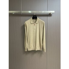 하프 지퍼 칼라 메리노 울 니트 스웨터 001-207848