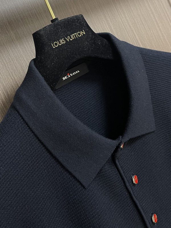 Kiton 3 버튼 라펠 니트 긴팔 스웨터 001-207851