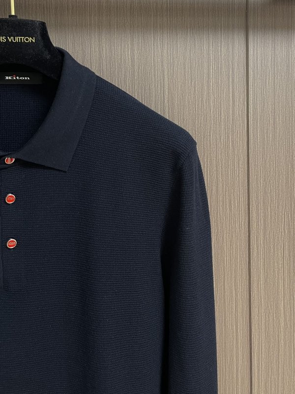 Kiton 3 버튼 라펠 니트 긴팔 스웨터 001-207851