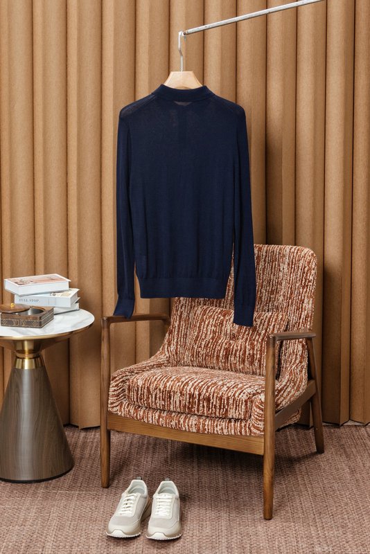 Kiton 남성 폴로 칼라 울 니트 001-207888
