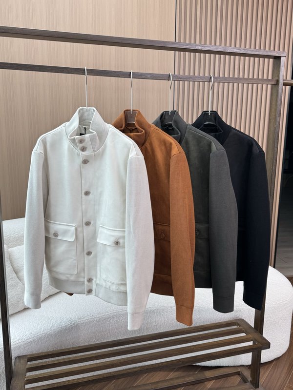 Kiton 남성용 가을 겨울 비즈니스 캐주얼 니트 패딩 001-207896