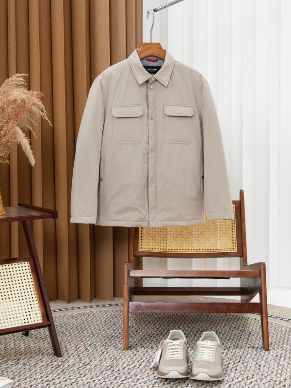 Kiton 남성 셔츠형 보온 패딩 자켓 001-207900