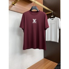 루이비통 남성 머서라이즈드 코튼 라운드넥 반팔 티셔츠 001-207920