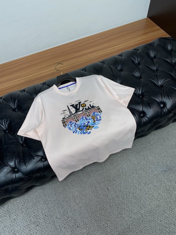 루이비통 남성 시어커 면 라운드넥 반팔 티셔츠 001-207940