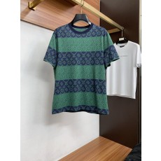 루이비통 남성 머서라이즈드 코튼 라운드넥 반팔 티셔츠 001-207953