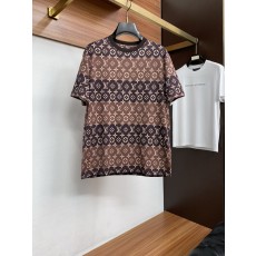 루이비통 남성 머서라이즈드 코튼 라운드넥 반팔 티셔츠 001-207954