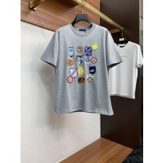 루이비통 남성 순면 라운드넥 반팔 티셔츠 001-207957