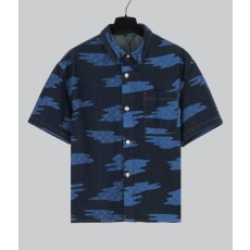 루이비통 남성 워시드 번아웃 데님 숏슬리브 세트 001-208277