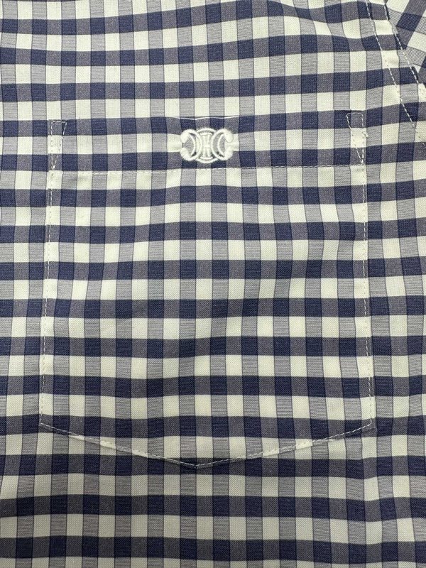 셀린 VICHY 체크 자수 숏 셔츠 001-208377