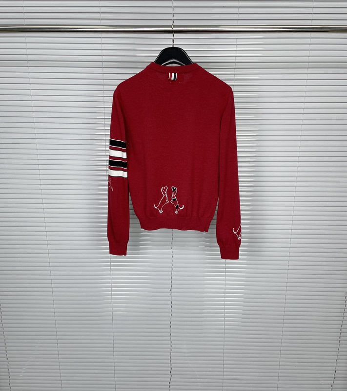 톰브라운 강아지 자수 울 라운드 가디건 001-208619