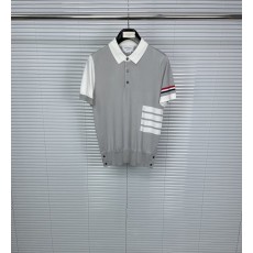 톰브라운 남성 컬러블록 칼라 니트 반팔 폴로셔츠 001-208885