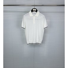 톰브라운 니트 포로 셔츠 짧은 소매 스트라이프 장식 001-208953