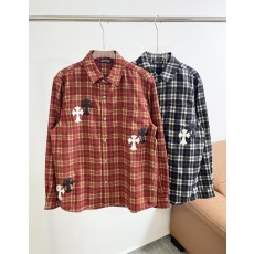크롬하츠 격자 무늬 십자가 패치 셔츠 자켓 001-210104