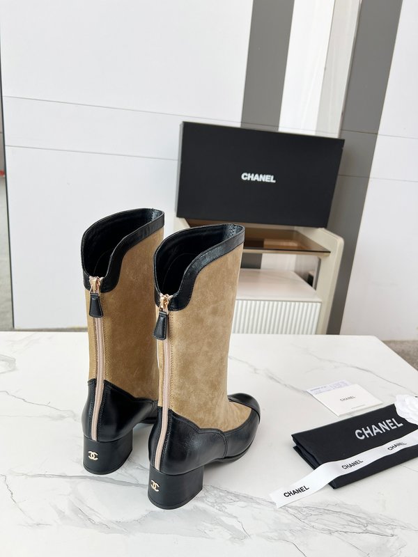 샤넬 양가죽 스웨이드 스파이싱 앵클부츠 001-212978