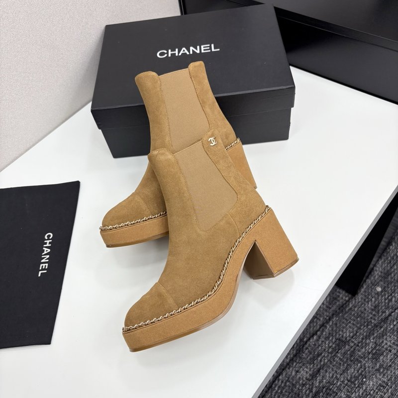 샤넬 스타일 가을 겨울 굽 앵클 부츠 001-212991