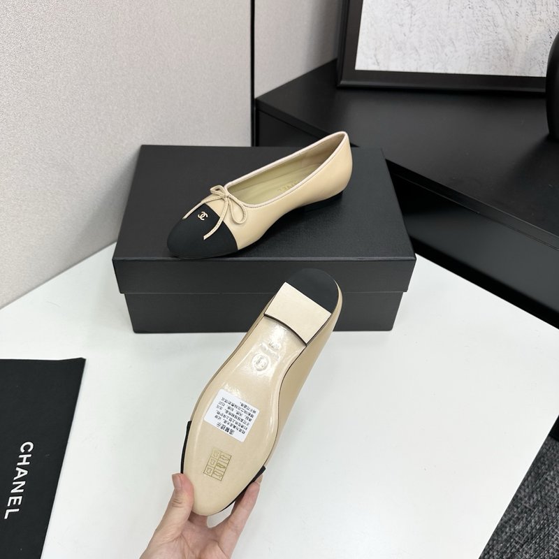 클래식 투톤 슬링백 발레리나 슈즈 001-213104