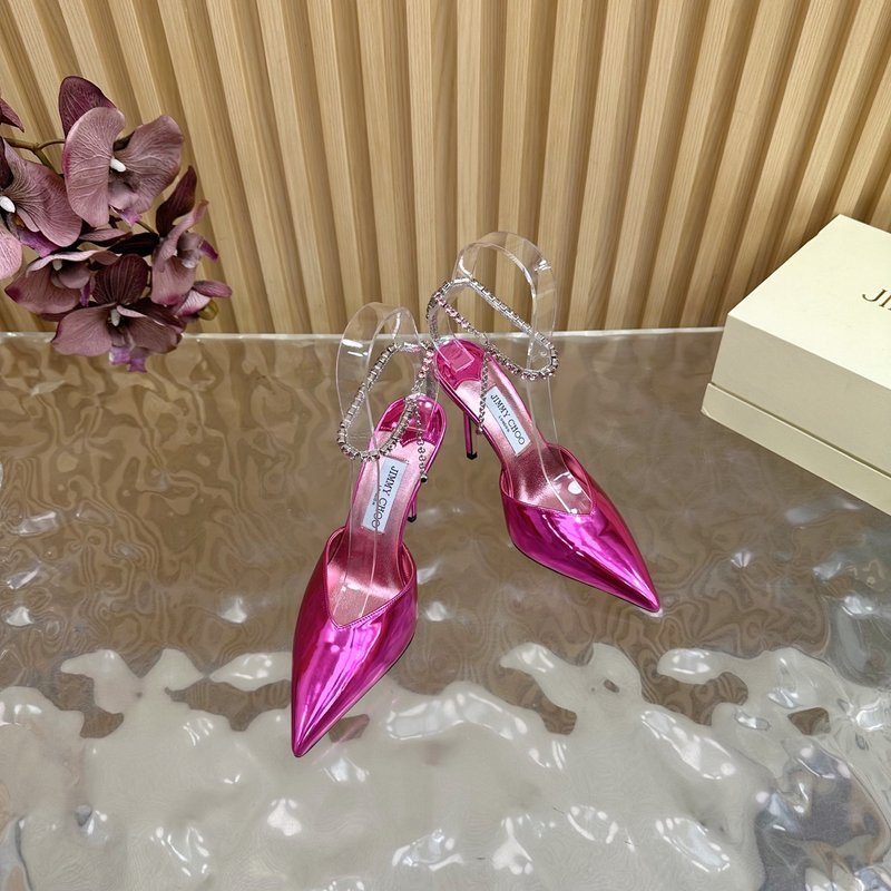 지미추 미러 에나멜 포인트 힐 샌들 001-213272