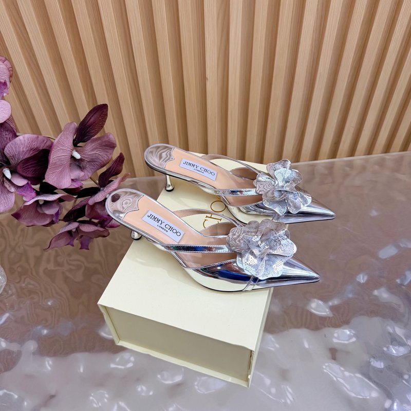 지미추 페인트 가죽 뾰족구두 힐 샌들 001-213371