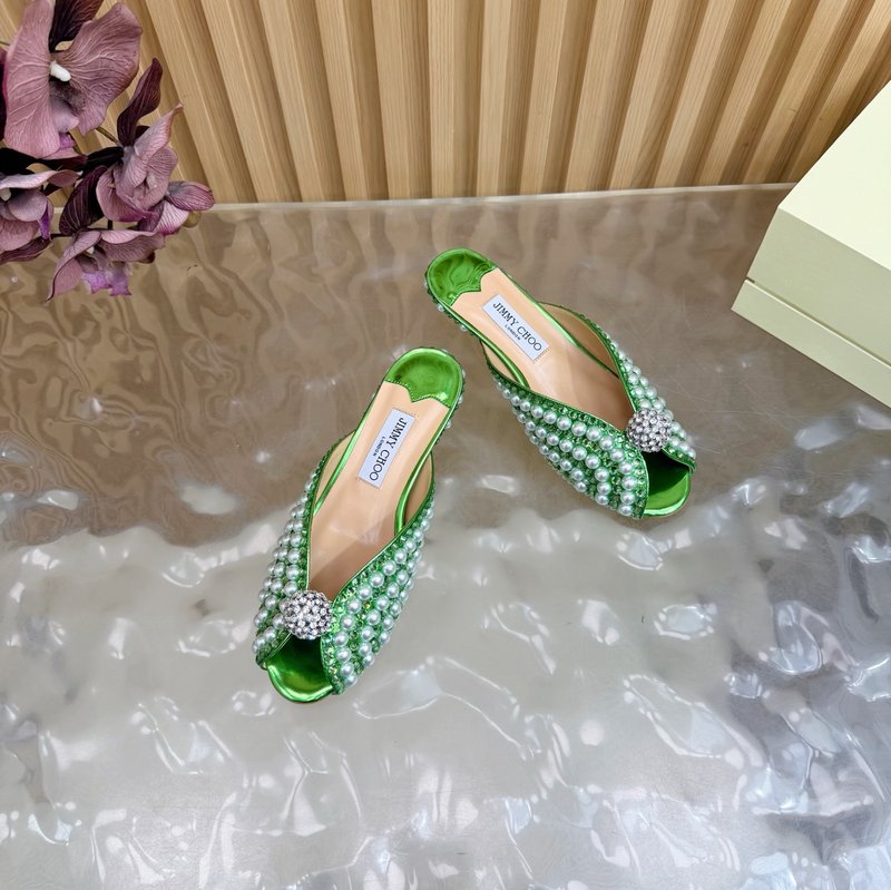 지미추 진주 스팽글 뾰족구두 힐 샌들 001-213402