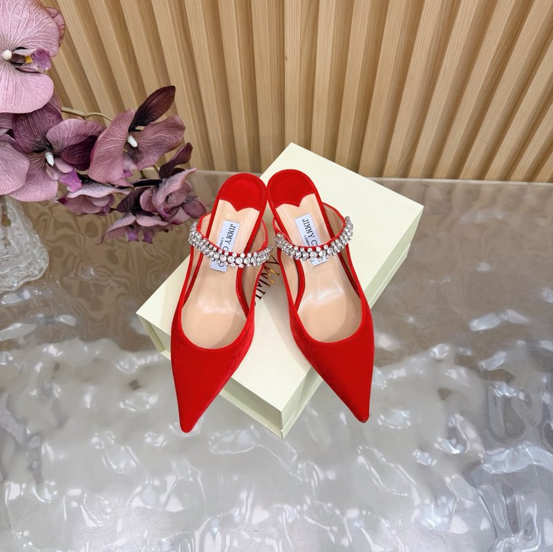 지미추 벨벳 뾰족구두 힐 샌들 001-213409