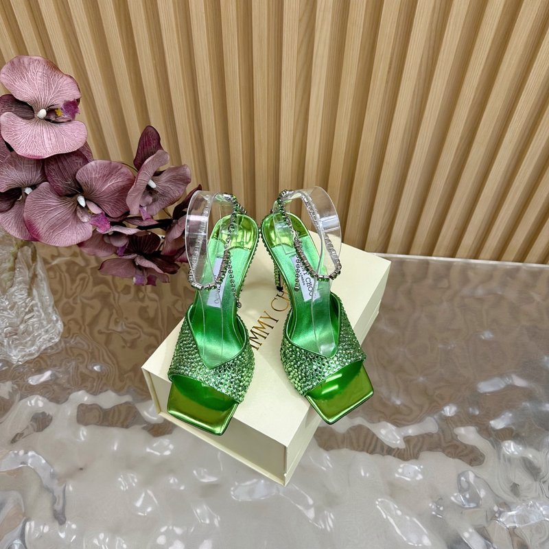 지미추 미러 에나멜 다이아몬드 하이힐 샌들 001-213458