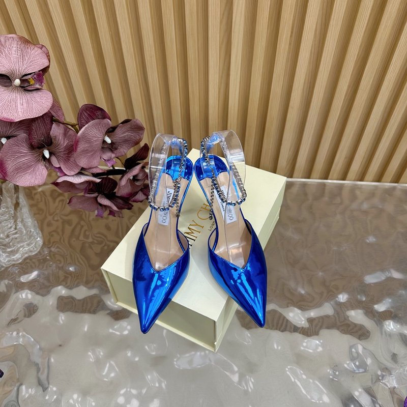 지미추 미러 에나멜 포인트 힐 샌들 001-213460