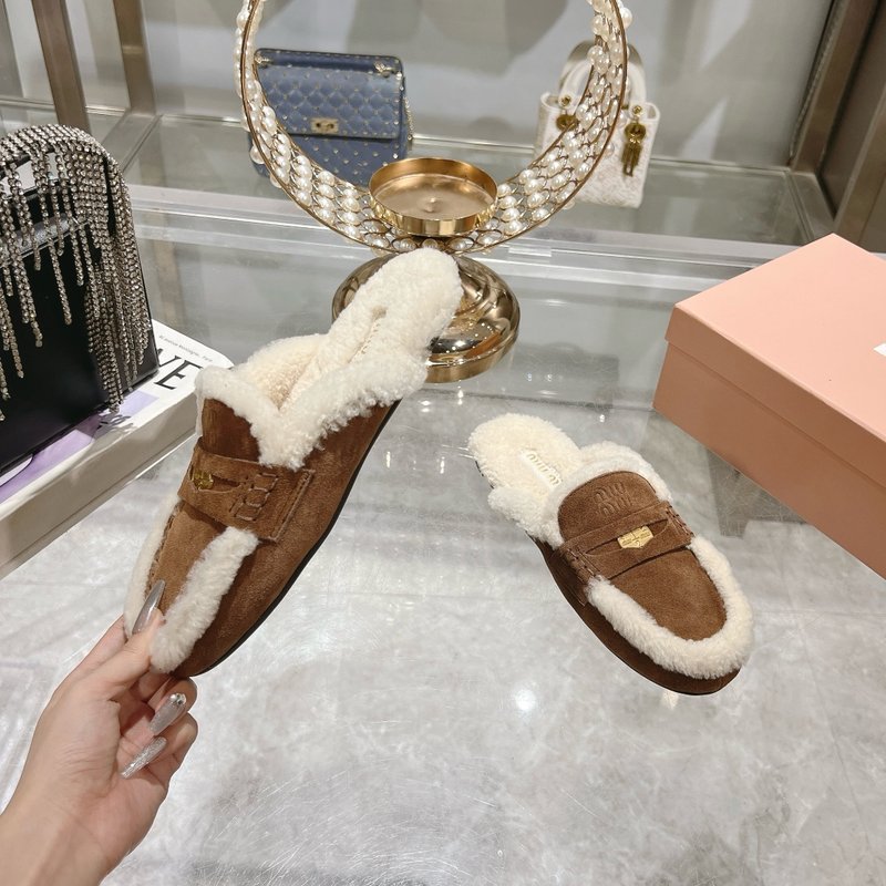 미우미우 울 로퍼 슬리퍼 001-213529