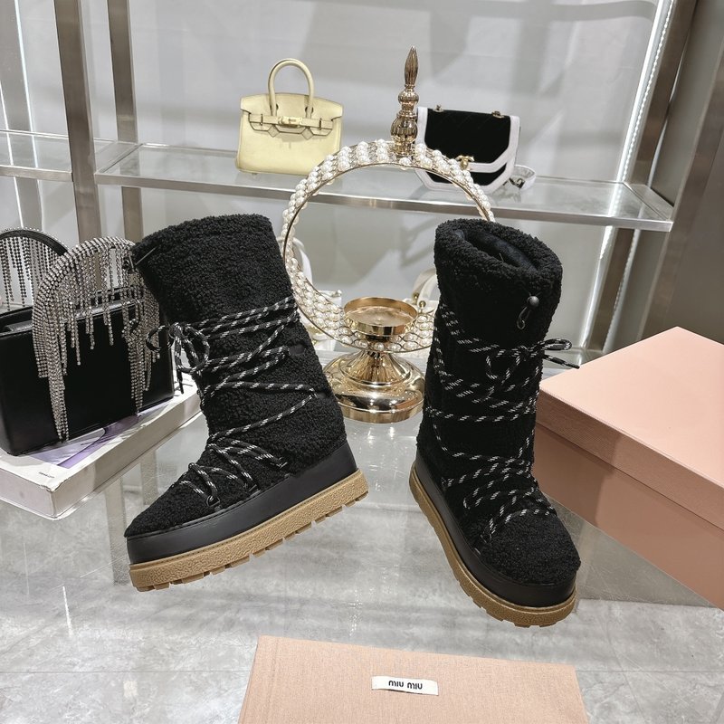 미우미우 겨울 신상 스노우 부츠 면화 신발 001-213542