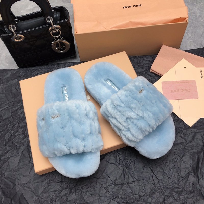 미우미우 가을 겨울 울 슬리퍼 001-213550