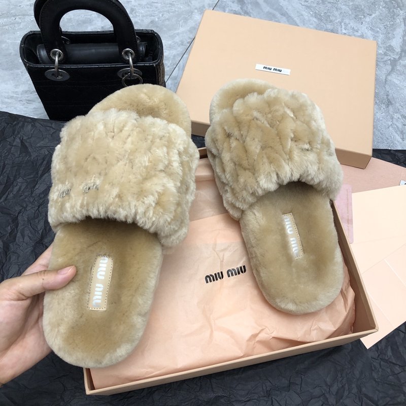 미우미우 가을 겨울 울 슬리퍼 001-213552