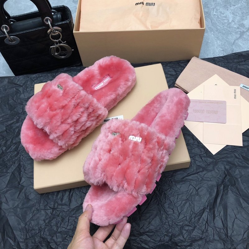 미우미우 가을 겨울 울 슬리퍼 001-213553