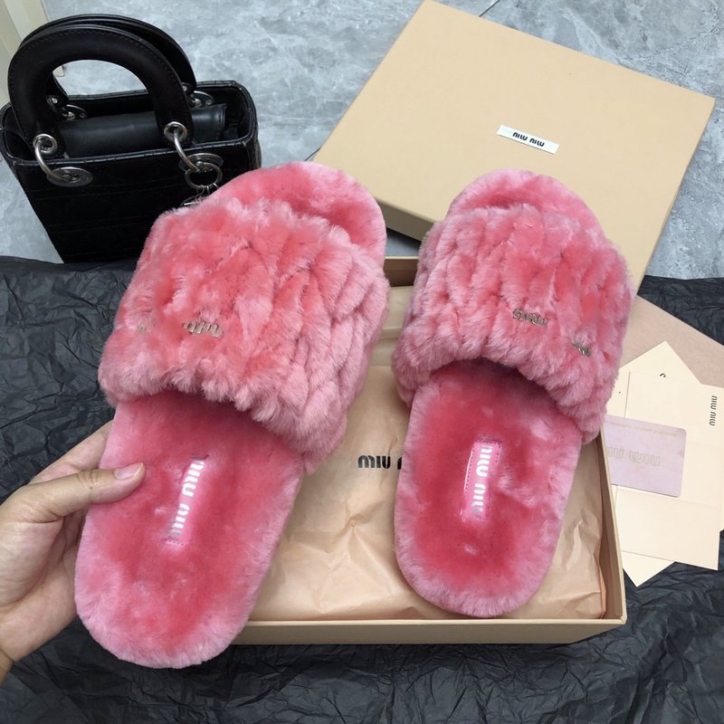 미우미우 가을 겨울 울 슬리퍼 001-213553