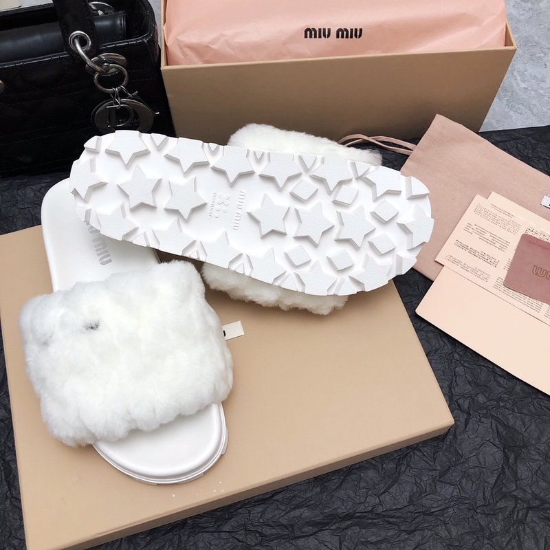미우미우 가을 겨울 울 슬리퍼 001-213557