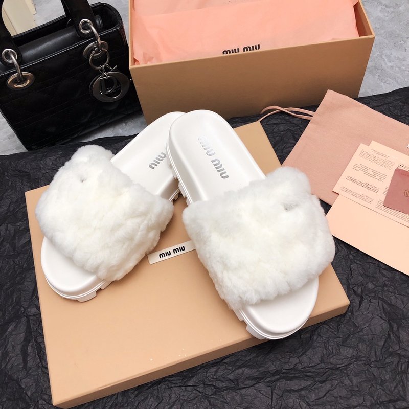미우미우 가을 겨울 울 슬리퍼 001-213557