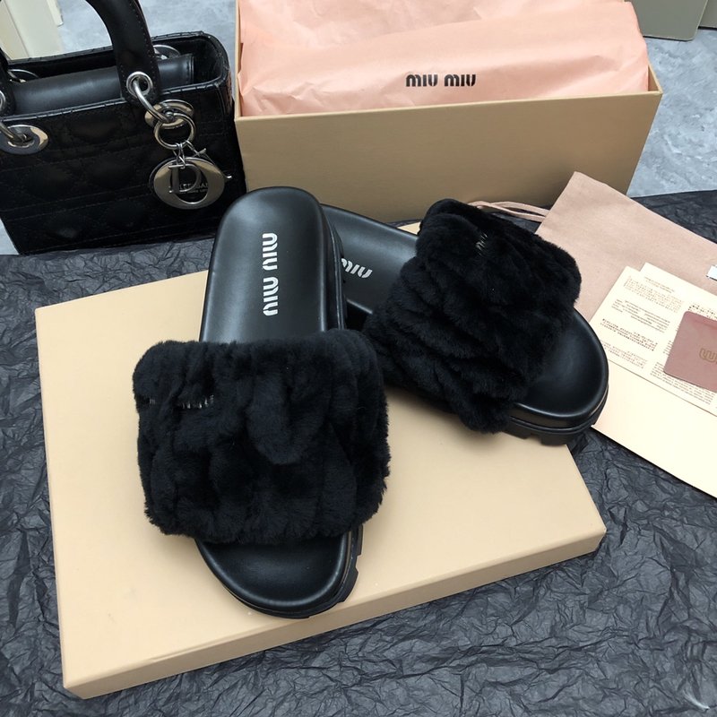 미우미우 가을 겨울 울 슬리퍼 001-213561