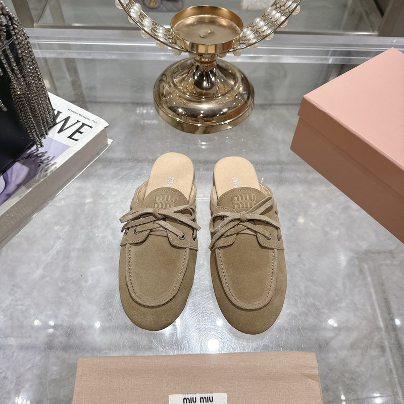미우미우 마블링 레이스 플랫 샌들 001-213568