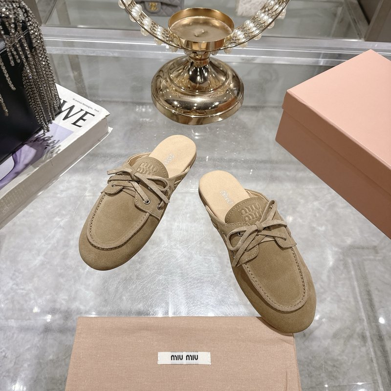 미우미우 마블링 레이스 플랫 샌들 001-213568