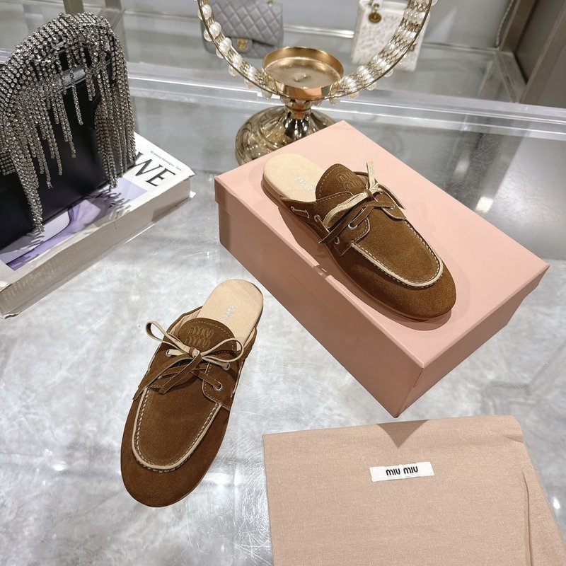 미우미우 마블링 레이스 플랫 샌들 001-213587