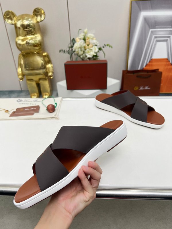 로로피아나 수입 실크 송아지 가죽 수제 샌들 001-213957