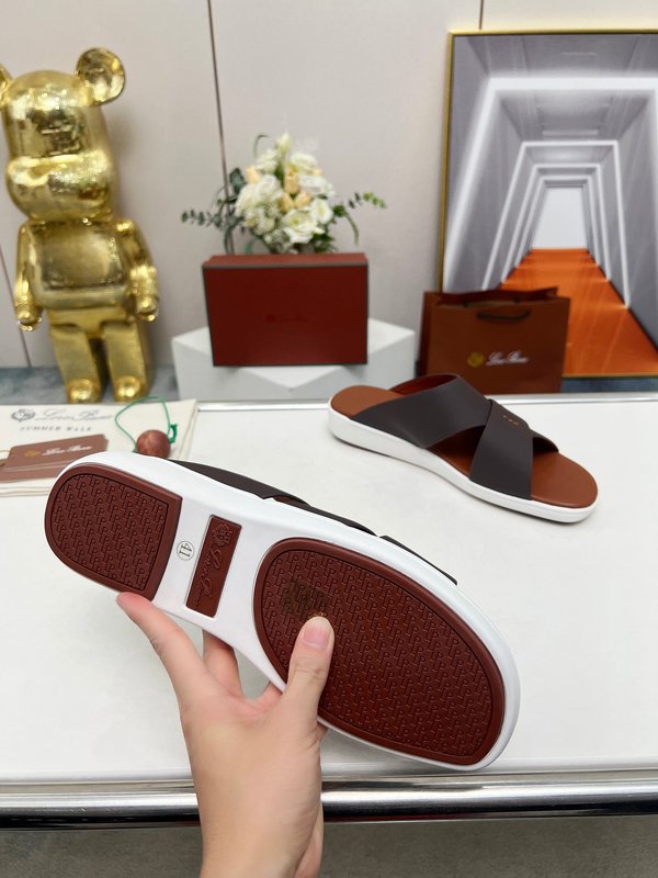 로로피아나 수입 실크 송아지 가죽 수제 샌들 001-213957