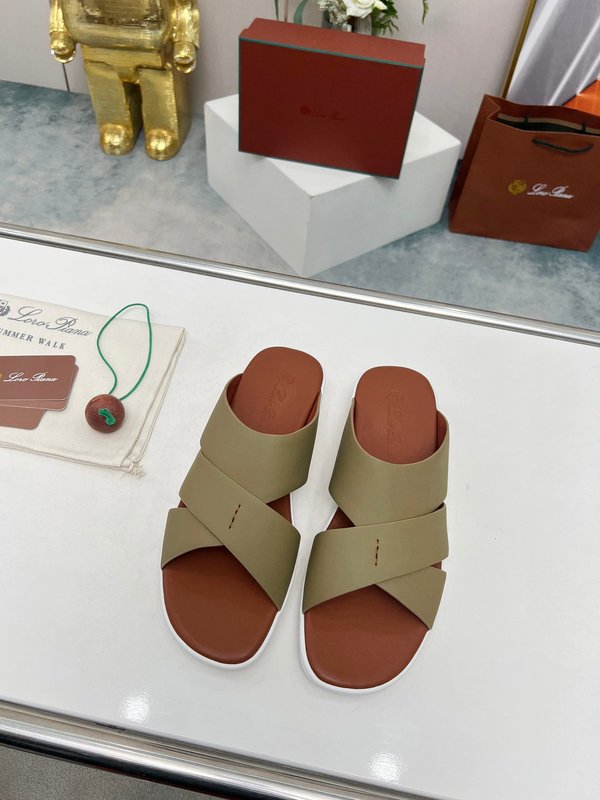 로로피아나 수입 실크 송아지 가죽 수제 샌들 001-213965