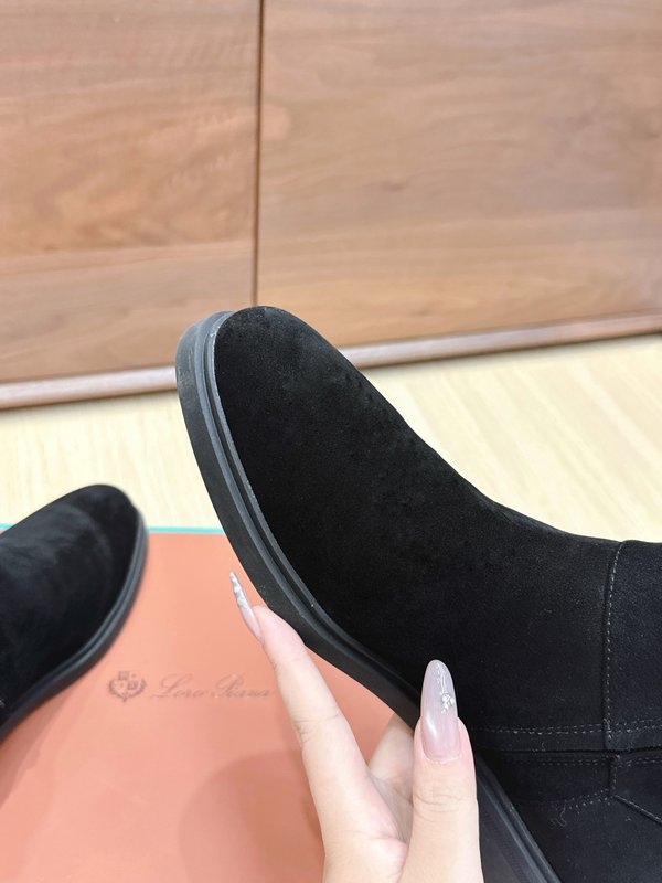 심플 빈티지 사이드 지퍼 플랫 부츠 001-213994
