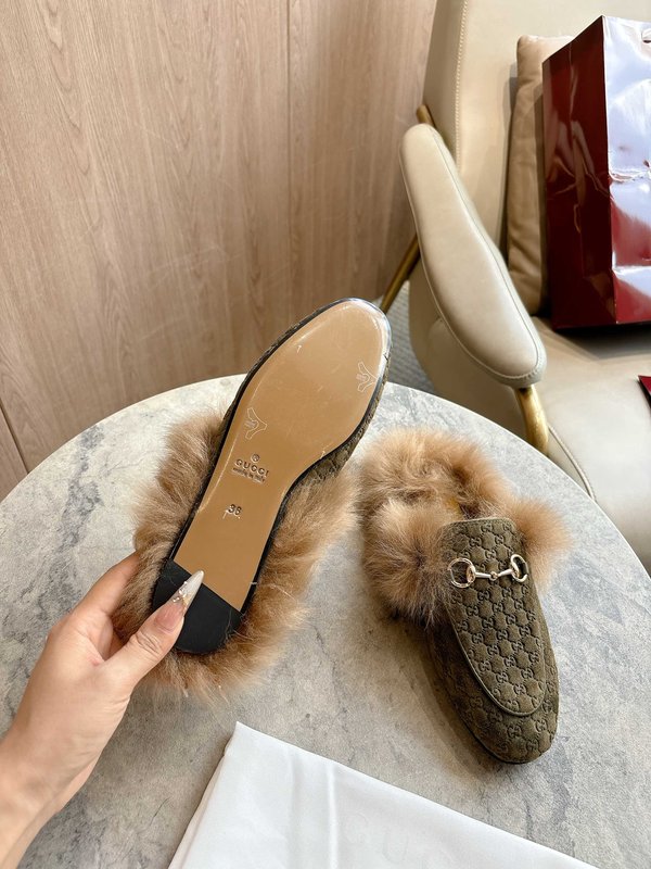 구찌 여성용 말衔扣 울 뮬 001-214484