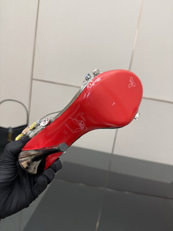 루부탱 거울 광택 페이턴트 원 스트랩 힐 001-214654