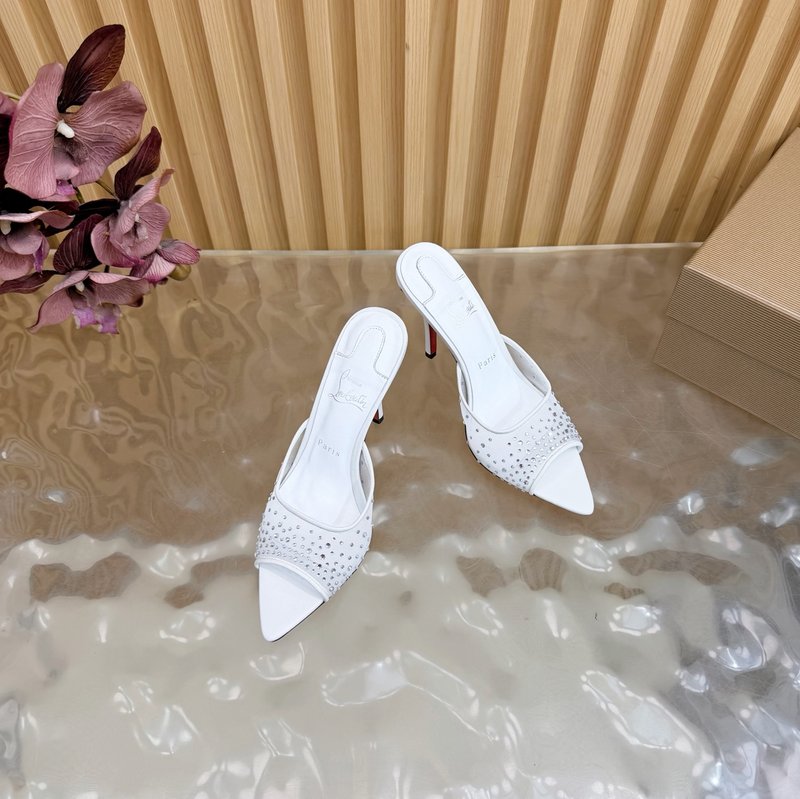 레드솔 장미 다이아몬드 메쉬 하이힐 샌들 001-214674