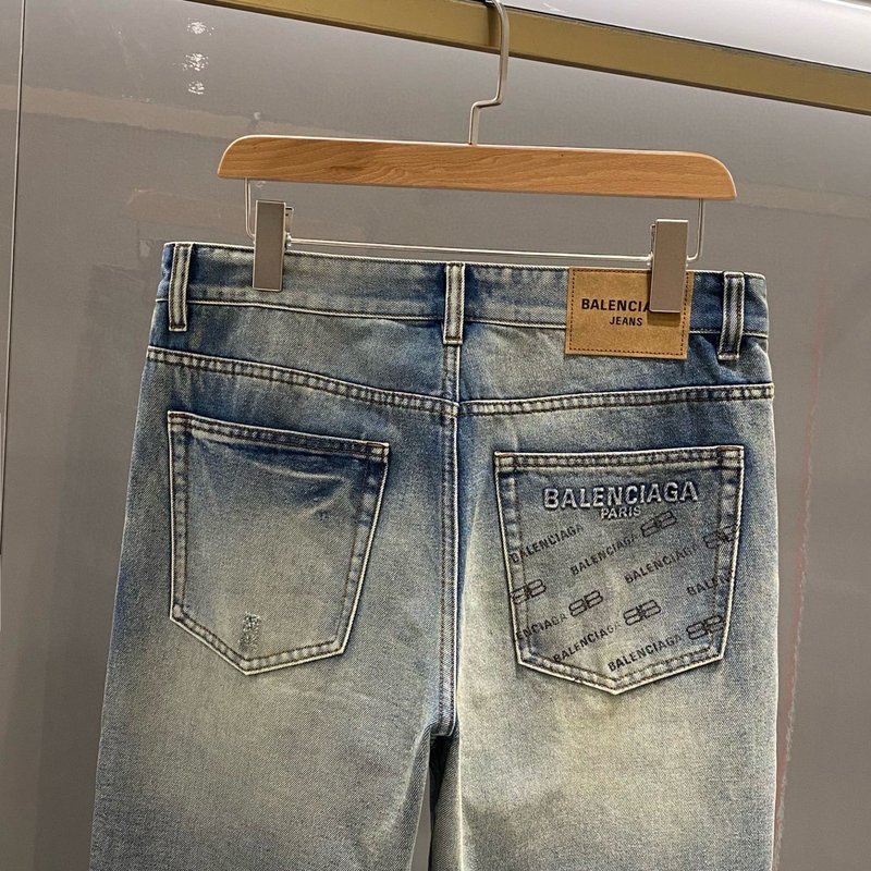 발렌시아가 남성용 블루 데님 진 001-215237