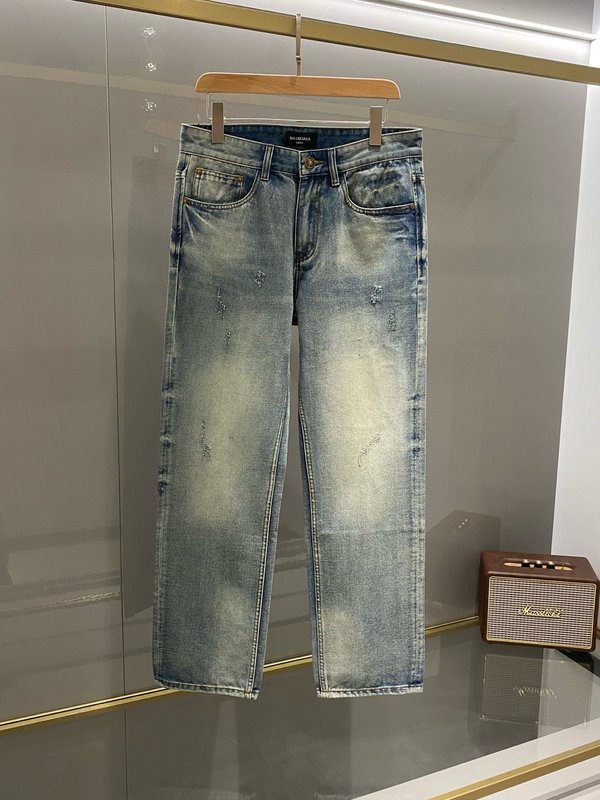 발렌시아가 남성용 블루 데님 진 001-215237