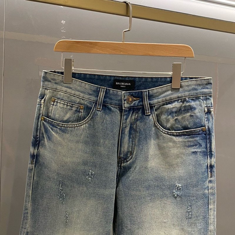 발렌시아가 남성용 블루 데님 진 001-215237