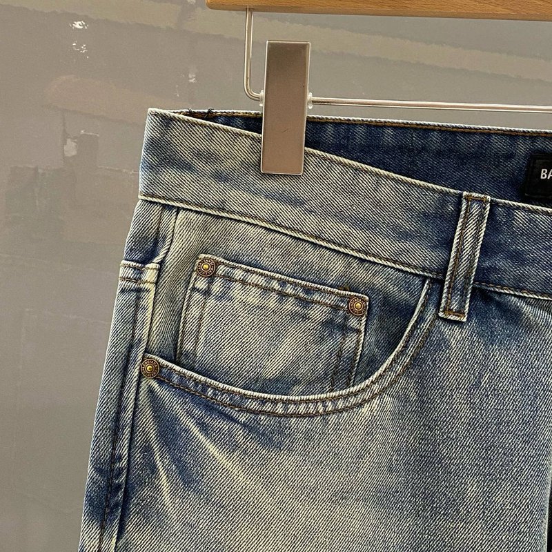 발렌시아가 남성용 블루 데님 진 001-215237
