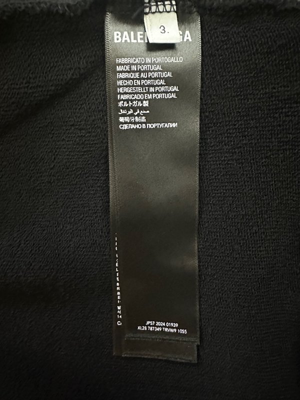 발렌시아가 워싱 홀로그램 후드 티셔츠 001-215458